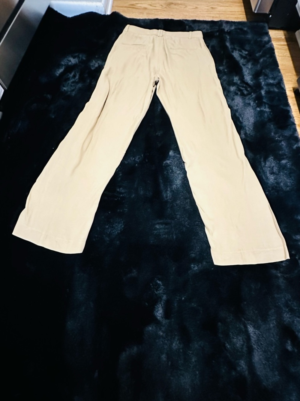 Zara Khaki Beige Wide Leg Trousers High Rise Straight Pants Size Small - Picture 10 of 13